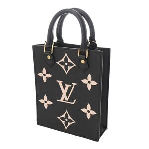Louis Vuitton Empreinte Beige Leather Bag Black Plat Noir Sac Tan